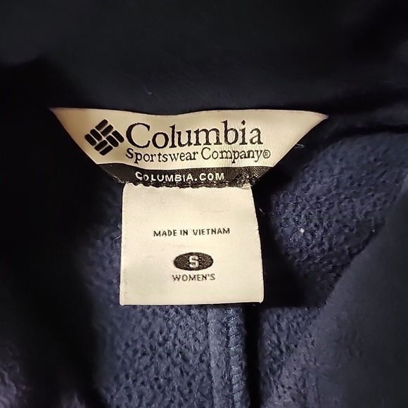Columbia Notre Dame Fighting Irish Sz S Fleece Jacket Coat Navy Blue - Picture 2 of 3
